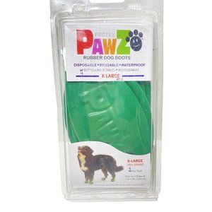 PawZ Green Rubber Dog Boots Waterproof Dog Shoes Size XL, Open Box 4pc!!